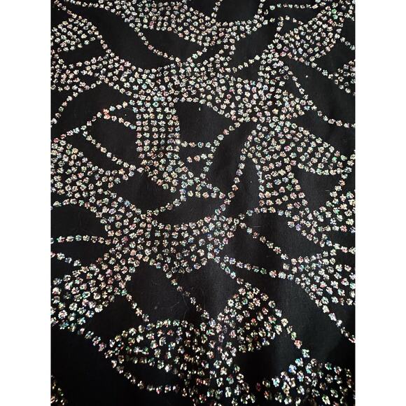 VTG Rhinestone Tunic black Top- It’z NORM 80s SZ Medium - Picture 4 of 7